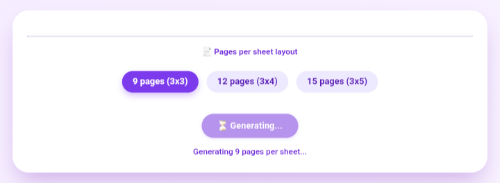 Pages Per Sheet Setting